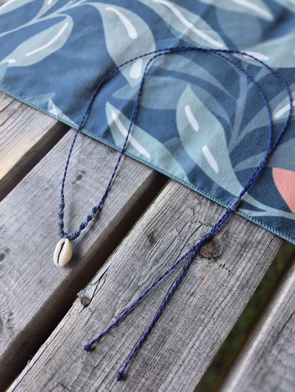 New Handmade Sage Bohème Shell Pendant Necklace - Blue